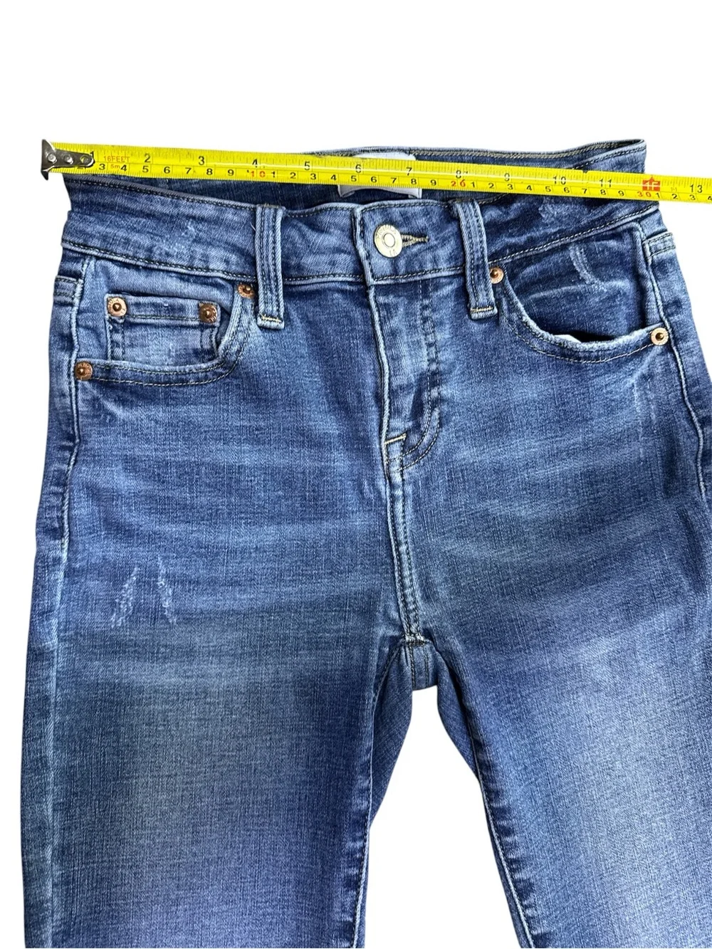 Pistola Audrey Mid Rise Skinny Crop Jeans Women’s Size 24 Distressed Raw Hem